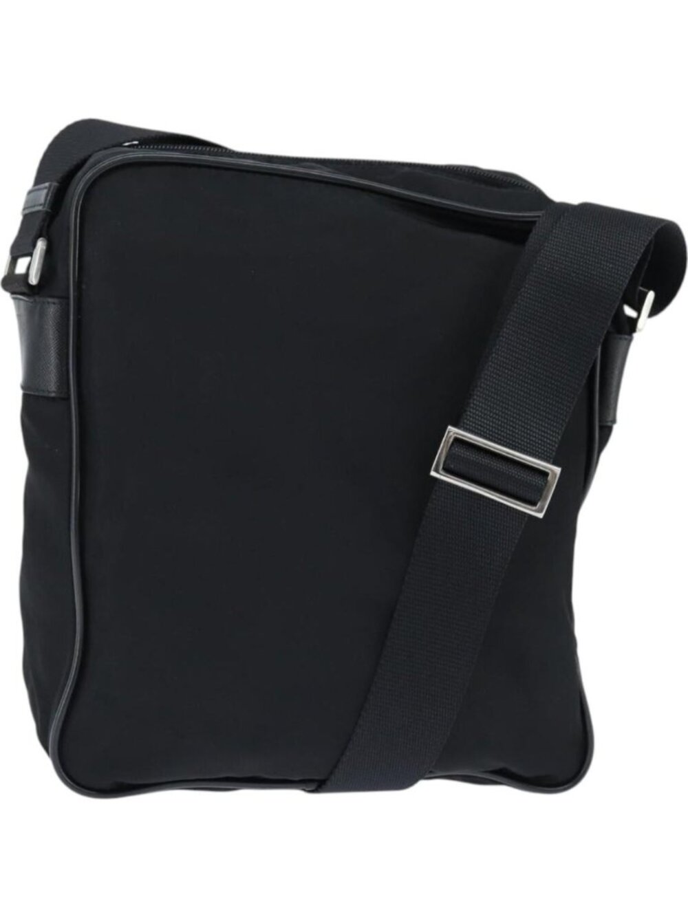 PRADA Shoulder Bag Nylon Black Silver
